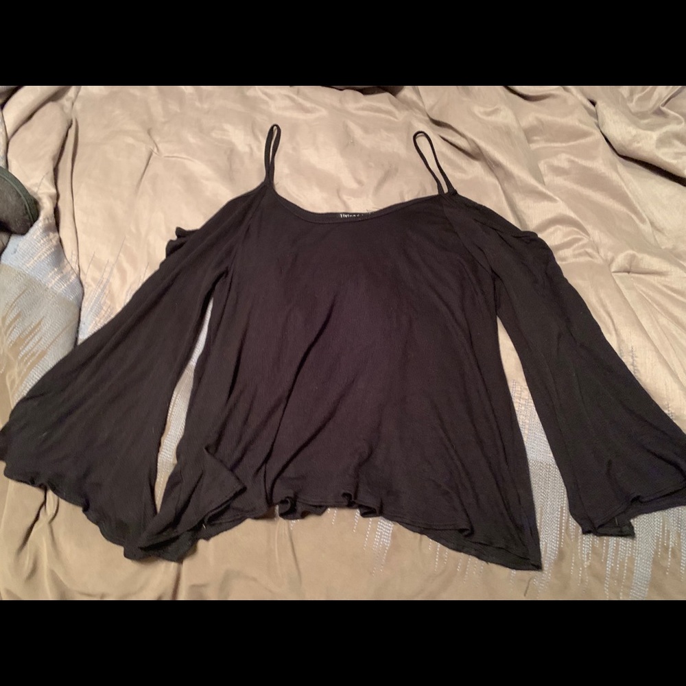 Living Doll Cold Shoulder Long Steve Top
